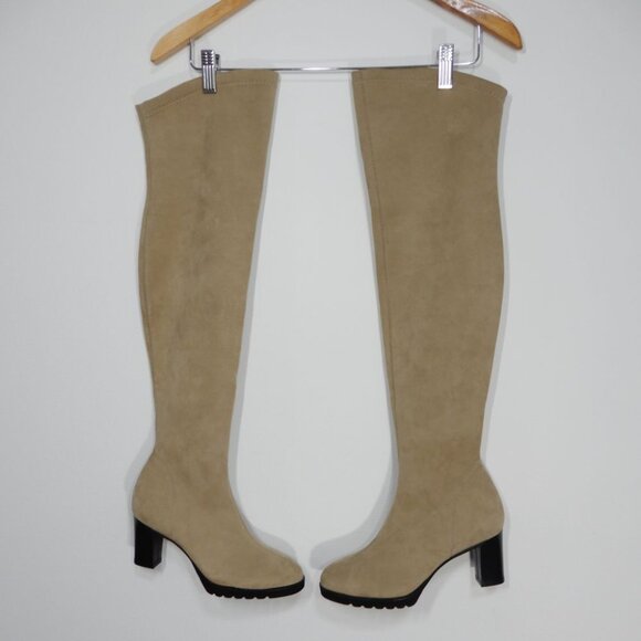 Share RON WHITE Fabia OTK BOOTS Size 6.5 Stretch Faux Suede Over the Knee NEW - Picture 3 of 10